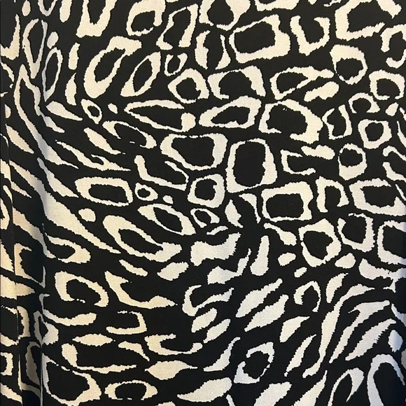 Susan Graver Animal Print Black & White Midi Dress, Size Medium - Picture 2 of 6